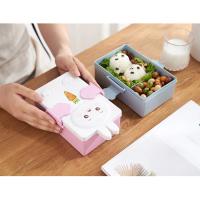 Buy cheap PP And Wheat Straw Fibre Lunch Box 2 Compartments Bento product