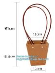 Logo Personalized Portable Bouquet Flower Carrier Gift Packing Paper Bag,Kraft