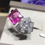 Piaget full diamonds red tourmaline rose ring of 18kt gold with yellow gold or