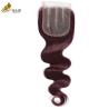 Buy cheap Virgin Ombre 99j Body Wave Human Hair Lace Closure With Baby Hair from wholesalers