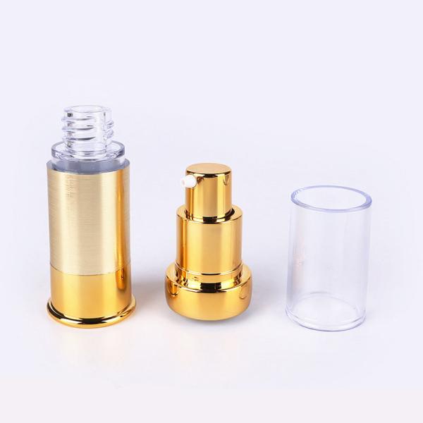 Buy cheap Gold Color Airless Cosmetic Bottles Small Cosmetic Containers ISO90001 from wholesalers
