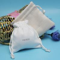 Buy cheap Custom Drawstring Jewelry Bag Faux Suede Material With Embossed Sliver Logo product