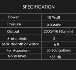 250GPH Fish Aquarium Air Pump For 600 Gallon Tan