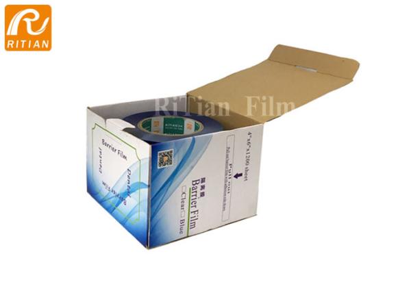 Buy cheap Adhesive Medical Blue Dental Barrier Film 4'*6"*1200 Sheets With Dispenser Box from wholesalers