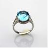 Buy cheap Gemstone Jewelry 925 Silver with 10mmx12mm Oval Blue Cubic Zircon Ring (R230) from wholesalers