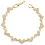 OEM 18K Gold Bracelet Chains Jewelry Micro Zircon Love Heart Shaped Tennis