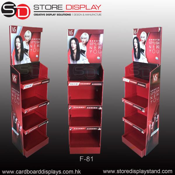 Buy cheap POP daily necessities corrugated floor display rack for shampoo from wholesalers