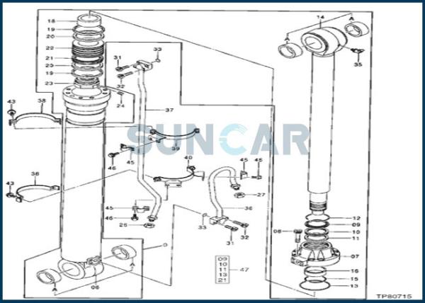 Buy cheap DEERE 9257552 Arm Cylinder Seal Repair Kit fits 370C 330LC from wholesalers