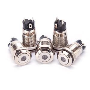 China Latching Waterproof Telemecanique Push Buttons Self Locking 12mm on sale