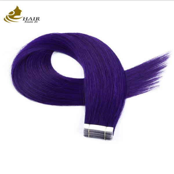 Buy cheap Brazilian Double Drawn Tape In Hair Extensions 30 Inch Purple from wholesalers
