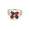 Buy cheap Design Women Jewelry 925 Silver Red Quatrefoil Cubic Zircon Ring(FR029) from wholesalers