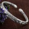 Buy cheap Women Engraved Water Lily Buddhist Sutras Sterling Silver Cuff Bracelet (XH056241) from wholesalers