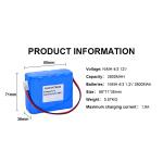 Hot Sale Rechargeable Nickel Metal Hydride Battery 12v 3800mah 2000mAh 3000mAh