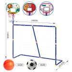 3 In 1 Portable Kids Soccer Goal with Basketball Hoop Kit indoor outdoor games