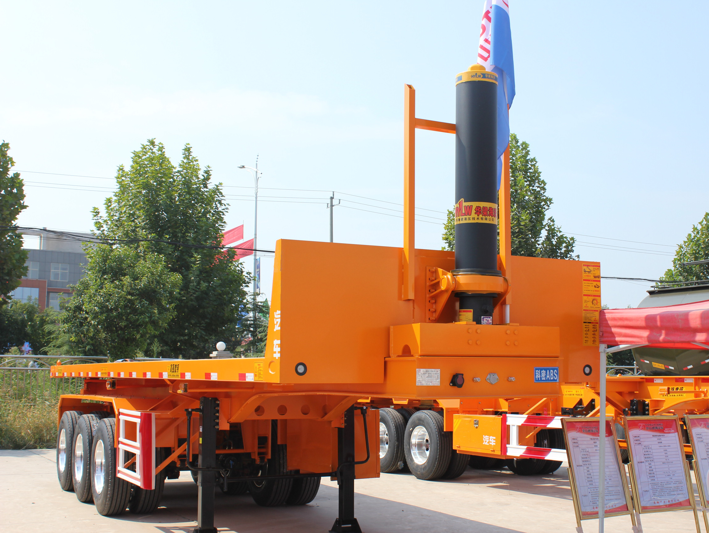 OE NO. Juyuan Trailer 3 Axles 40ft Tipping Chassis Container Tipper Trailer for Stone