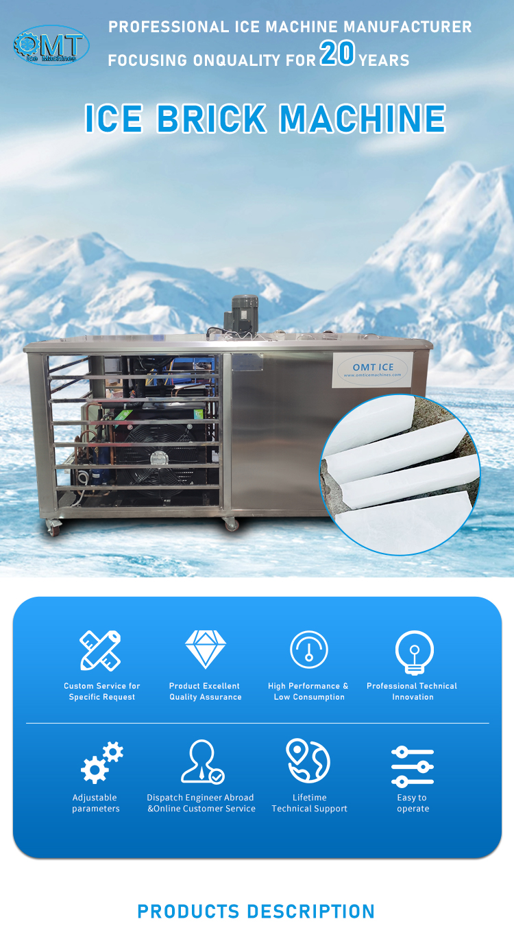 Solar Powered Salt Water Ice Block Machine 1000kg Clear Ice Block Maker