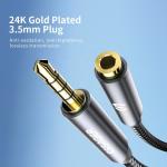 3.5mm Jack Male To Female Audio Cables 24K Gold Plating for Speaker Headphone