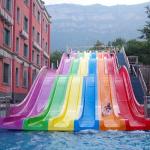 Colorful Design Fiberglass Rainbow Water Slide Equipment Racing For Pool