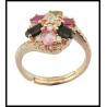 Buy cheap 3~5g 925 Silver Gemstone Tourmaline Rings Womens Casual / Party Occasion Jewelry Colorful Natual Gemstone from wholesalers