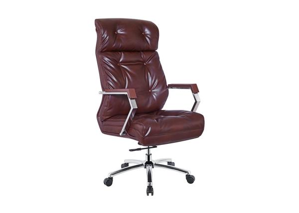 Buy cheap Brown Breathable Leather 1210 mm Ergonomic Swivel Chair from wholesalers