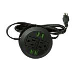 American round desktop four USB charger US standard thread furniture four USB