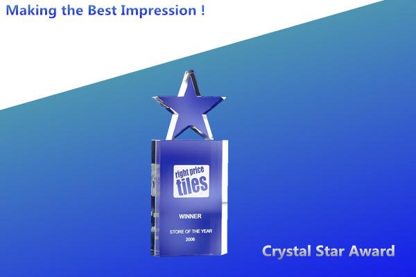 Star crystal award/CRYSTAL STAR TOP AWARD/blank crystal star trophy/3D laser