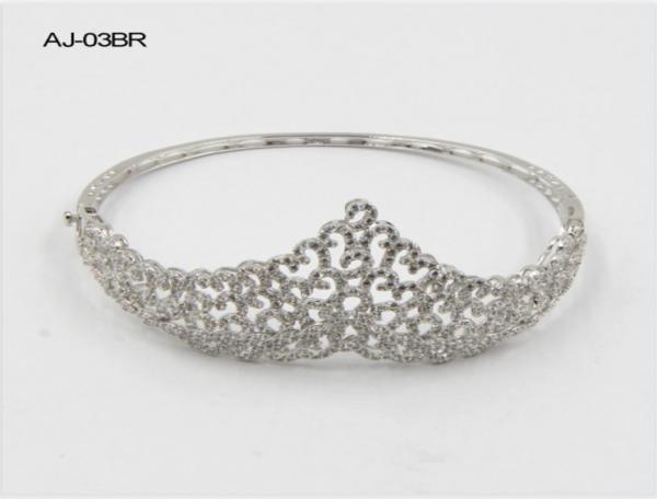 Buy cheap CZ 925 Sterling Silver Bangles Bracelet Triangle Crown from wholesalers