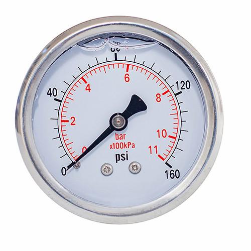 Buy cheap 63mm 160 Psi Fluid Liquid Filled Pressure Gauges 11 Bar 1/4 BSP brass from wholesalers