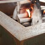 Square Low Profile Corten Steel Fire Pit