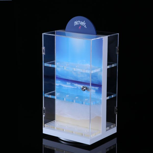 Buy cheap Wall Mounted Lighted Custom Retail Display Cases Wooden Wall Showcase from wholesalers