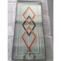 Buy cheap 62''X31'' Frosting Designs On Decorative Leaded Glass Brass Caming 25.4mm IGCC product