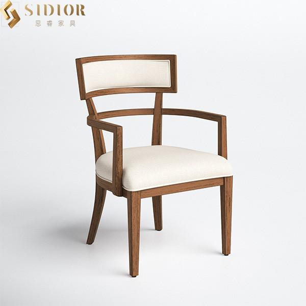 Buy cheap SGS White Solid Wood Dining Chairs Modern Farmhouse Dining Chair 62cm Length from wholesalers