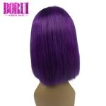 Short Colored Bob Wigs Light Purple Full Cuticle Aligned No Tangling Dyed Bleach