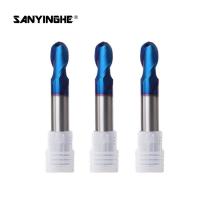 Buy cheap HRC65 Blue Nano Coating Ball Nose End Mill 2 Flutes Indexable End Mill Cutter product