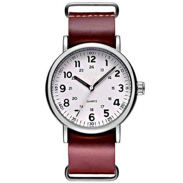Buy cheap ODM Leather Band Chronograph Watch Brown Leather Strap Stainless Steel Buckle from wholesalers