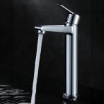 Brass Modern Vessel Single Hole Single Handle Basin Mixer Tap in Chrome