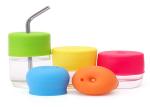 Reusable BPA Free Silicone Sippy Cup Lids With Straw Hole Eco - Friendly