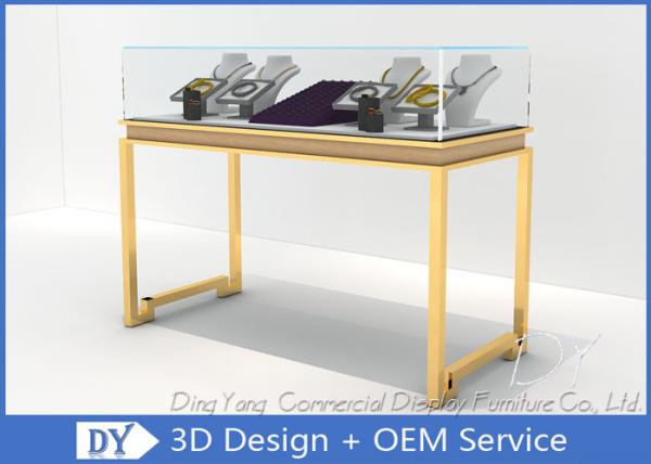 Buy cheap Beauty Practicability Glass Jewelry Showcases With Dis - Assembly Gold Legs from wholesalers