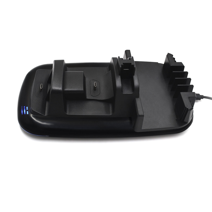 Newly Multi-functional Charging Dock for NS Console Joy-cons and Pro Controller with 4 Game Card and Straps Storage