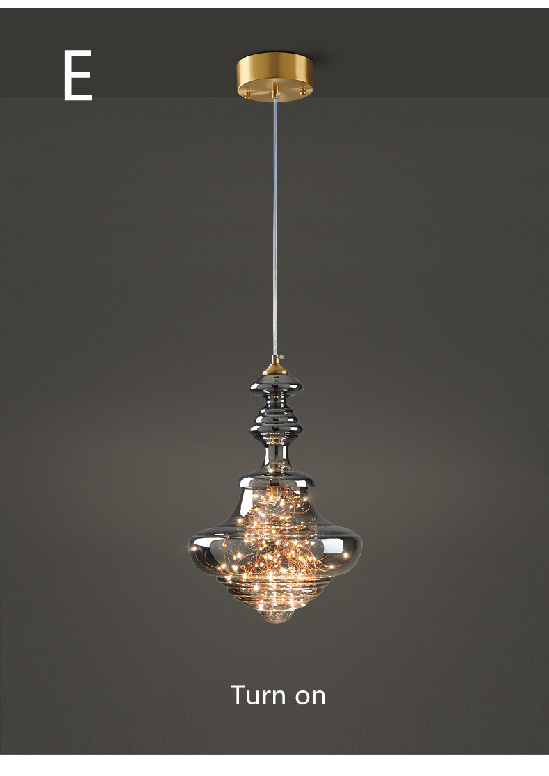 Decoration Glass Hanging Lamp for Dining Room Kitchen Bar LED Stars Glass Chandelier(WH-GP-175)