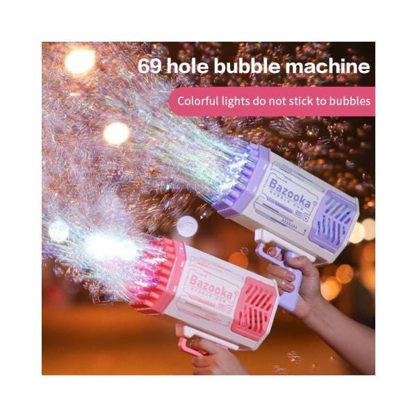 Plastic40 Holes Rocket Bazooka Bubble Gun Toys Rechargeable s Machine Outdoor