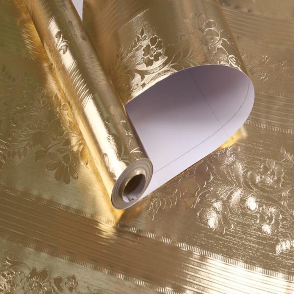 Buy cheap Gold Aluminum Foil 3D Embossed Wall Paper for Furniture Stickers from wholesalers