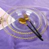 Buy cheap Pearl Round Gold Decoration Glass Charger Plate for Wedding Dinnerware Glass Plate from wholesalers