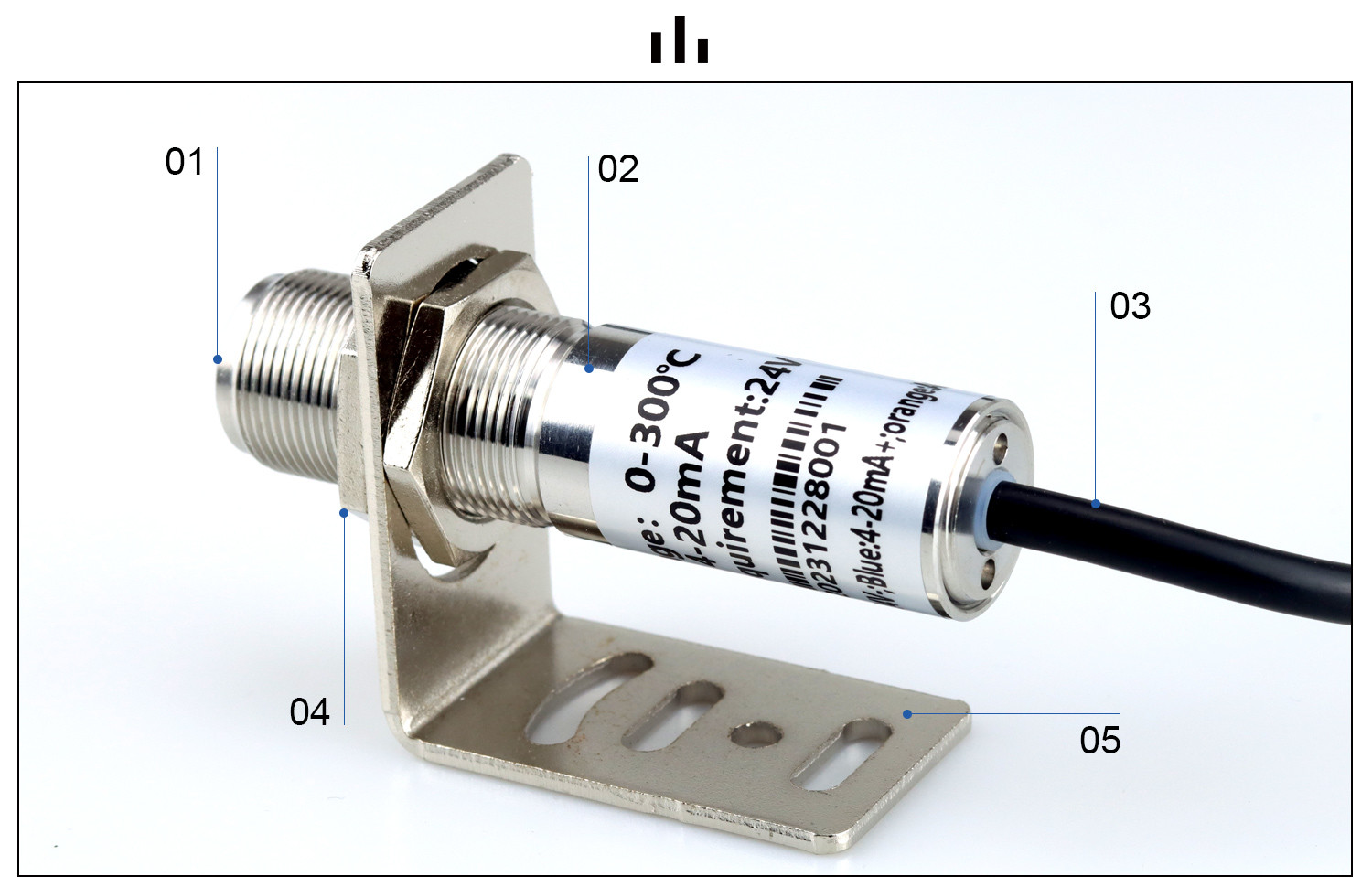 kaemeasu 4 ~ 20mA Stainless Steel Temperature Sensor Industrial High Temp Infrared Pyrometer Transmitter
