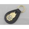 Buy cheap Brass Personalized Leather Keychains With Gold Plating , US Agent Leather Key Chain from wholesalers