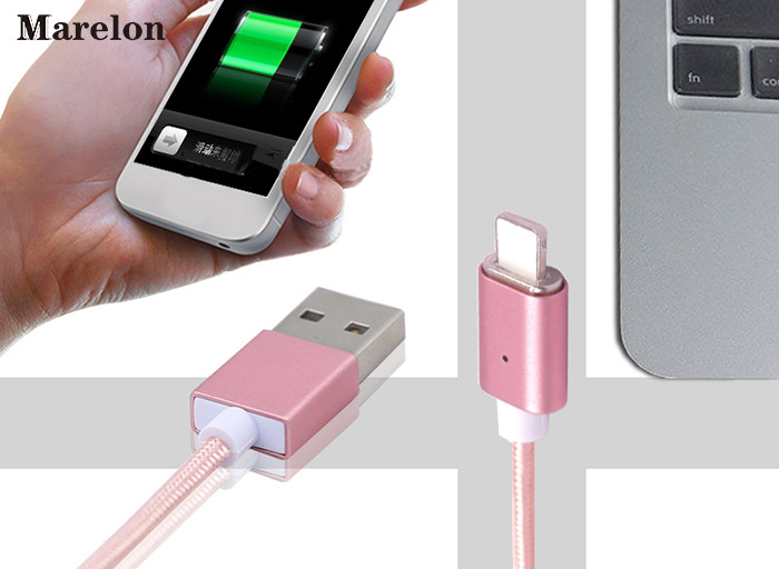 Fast Charging Magnetic USB Data Cable Micro 8 pin USB Cable for Iphone / Xiaomi