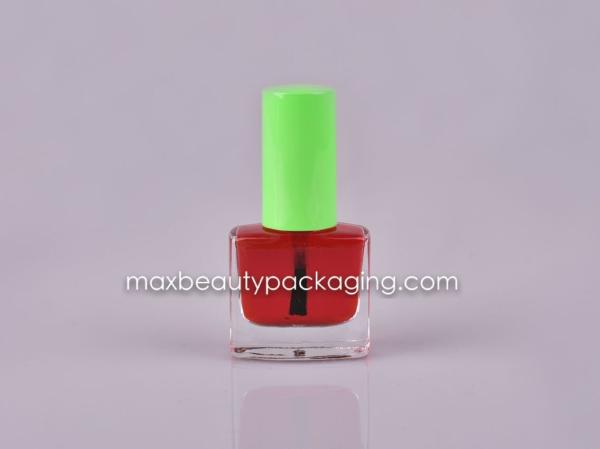 Buy cheap UV solid color coating nail polish cap 10ml nail polish square bottle round brush plastic cosmetic nail polish packaging from wholesalers