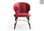 Buy cheap New Luxury Five Star Hotel Upholstered Leather Metal Frame Restaurant Chairs With Crossed Gold Feet from wholesalers