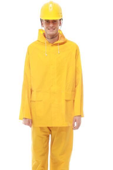 Buy cheap Yellow Safety Raincoat Reflective Pvc Polyester Raincoat Workwear from wholesalers
