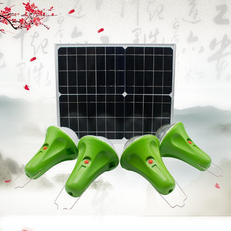 4 PCS Lamp with Remote Control Solar Energy Generator Energy Saving Lamp